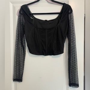 Black long sleeve top